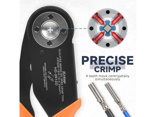 iCrimp Deutsch Solid Contacts Crimping Tool AWG 26-12 for Size 12,16,20 applicable to DT,DTP,DTM serie
