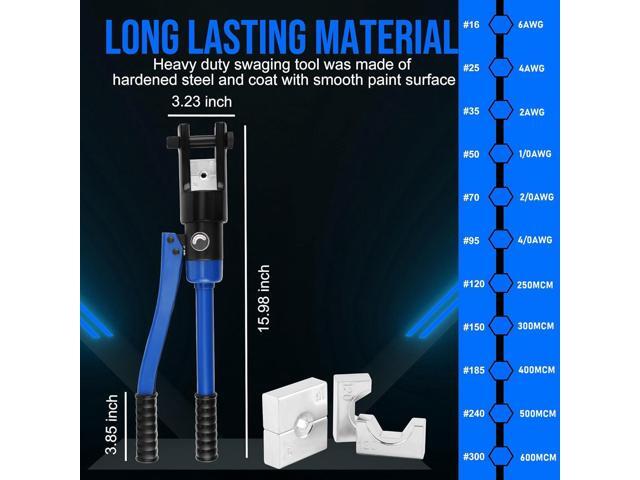 LICHAMP 19 Packs Hydraulic Cable Lug Tool with durable case, 4 AWG to 600 MCM Battery Cable Crimping Tool WIRE Terminal Crimper Set, 1603BL