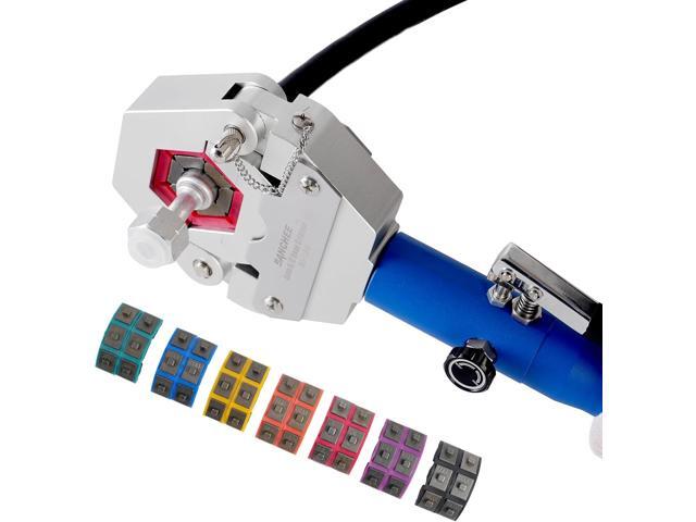 BANCHEE Hydraulic Hose Crimper AC Crimping Tool for Barbed and Beaded Hose Fittings, Air Conditioning Repaire Ac Hose Crimper with 7 Die Set BC-71500