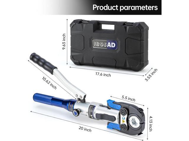 IBOSAD Copper Tube Fittings Hydraulic Pipe Crimping Tool with 1/2 inch,3/4 inch and 1 inch Jaw Copper Pipe Propress Crimpers Pressing Pliers,Suit...