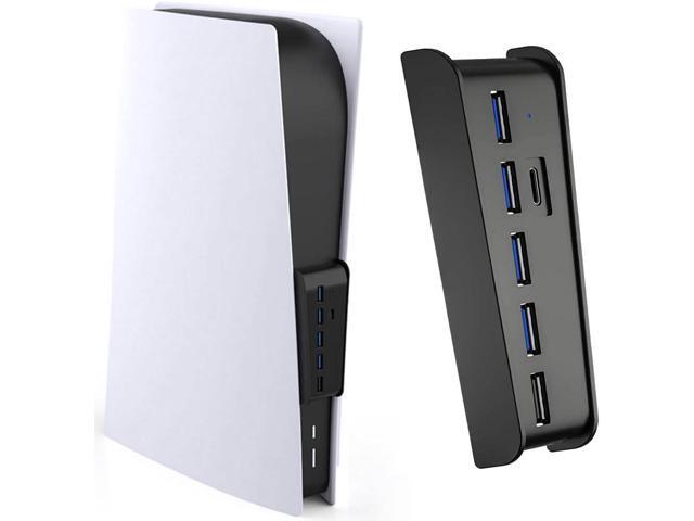 Megadream 6 Port USB Hub for PS5 Accessories, High-Speed Expansion Hub Charger Splitter Adapter with 4 USB-A 2.0 + 1 Charging Port + 1 Type C Port,...