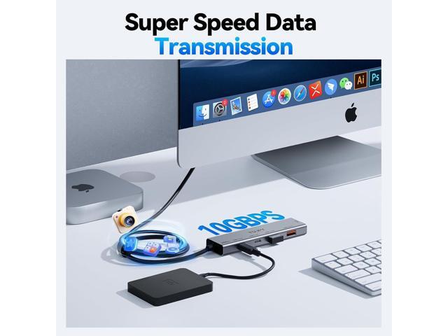 USB HUB 3.2, TSUPY USB 3.0 HUB 10Gbps USB 3.2 Gen 2 USB HUB with 4 Multi USB Ports, 4FT Extended Cable HUB for MacBook Air/Pro,Laptop,PC and More