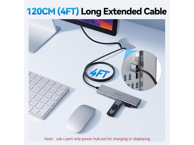 USB HUB 3.2, TSUPY USB 3.0 HUB 10Gbps USB 3.2 Gen 2 USB HUB with 4 Multi USB Ports, 4FT Extended Cable HUB for MacBook Air/Pro,Laptop,PC and More