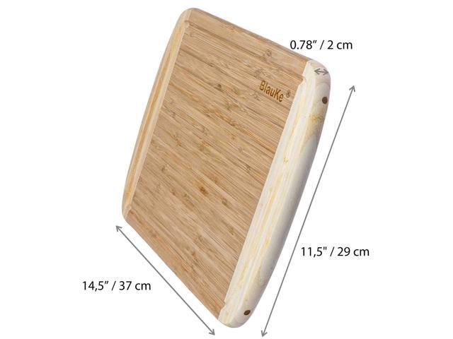 Wood Cutting Board for Kitchen - 14x11' Large Bamboo Cutting Board with Juice Groove - Wooden Chopping Board, Serving Tray, Butcher Block - BlauKe
