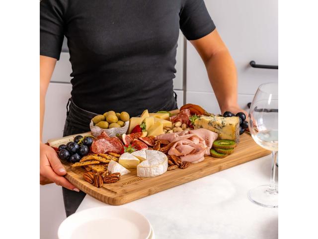 Wood Cutting Board for Kitchen - 18x12' Extra Large Bamboo Cutting Board with Juice Groove - Wooden Chopping Board, Serving Tray, Butcher Block -...