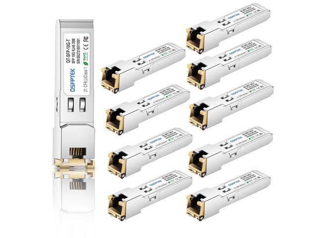 QSFPTEK 10G SFP+ RJ45 Copper Module Transceiver 10GBASE-T for Cisco SFP-10G-T-S, Ubiquiti UF-RJ45-10G, Netgear, other Open Switches, Reach 30m
