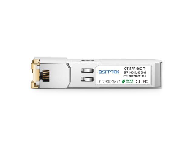 QSFPTEK 10G SFP+ RJ45 Copper Module, 10GBase-T RJ45 10G Copper SFP+ to Ethernet Transceiver for Juniper EX-SFP-10GE-T, Reach 30m