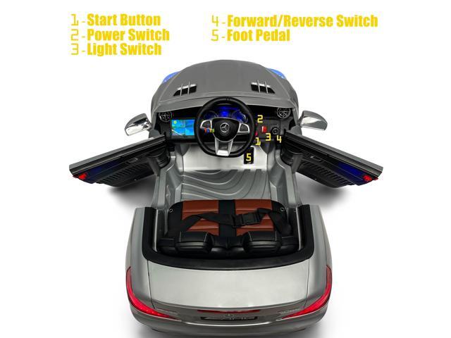 Americas Toys Ride On Toys - Electric 12V Battery Powered Car RC Car - Licensed Ride On Car Open Trunk Leather Seat Music LED Wheels MP4 Screen ...