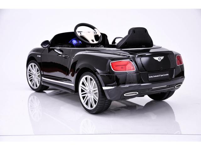 Kids 12 Volt Electric Car R/C Music Lights Car Remote Control Car Licensed Ride On Car Open Trunk Leather Seat Music Compatible with Bentley Black