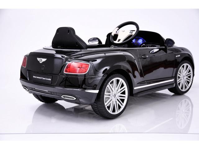 Kids 12 Volt Electric Car R/C Music Lights Car Remote Control Car Licensed Ride On Car Open Trunk Leather Seat Music Compatible with Bentley Black