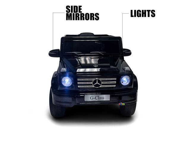 Americas Toys for Kids 12V Electric Car with RC Ride On Truck with Open Doors, Plastic Wheels, Leather Seat, 3 Point Seat Belt, MP3 Music, Black...