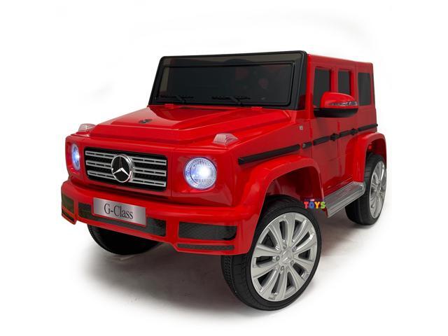 Americas Toys for Kids 12V Electric Car with RC Ride On Truck with Open Doors, Plastic Wheels, Leather Seat, 3 Point Seat Belt, MP3 Music, Red...