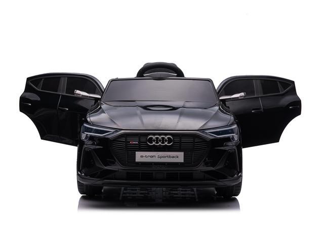 Kids Outdoor Toys 12V Electric Car with RC Ride On Cars with Suspension Wheels, Soft Start, Open Doors, Leather Seat, MP4 Screen, Black Americas...