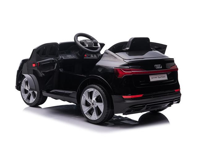 Kids Outdoor Toys 12V Electric Car with RC Ride On Cars with Suspension Wheels, Soft Start, Open Doors, Leather Seat, MP4 Screen, Black Americas...