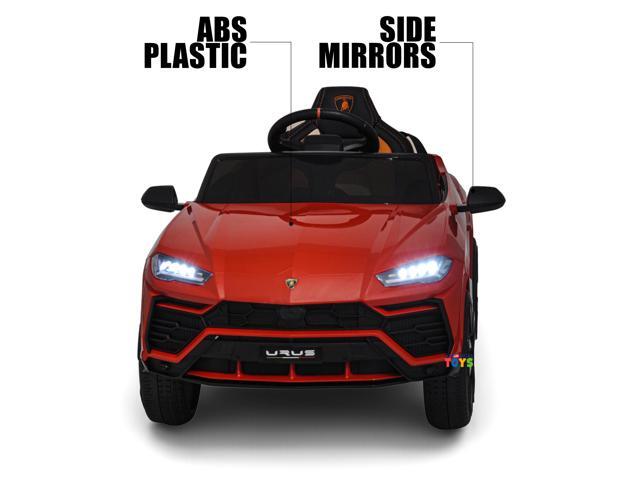 Electric Ride On Car with RC 12V Kids Battery Powered Ride On Toys with Spoked wheel, Open Doors, Leather 1 Seat, MP4 Screen, Music, Horn, Red...