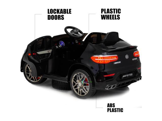 Ride On Toys - Electric 12V Battery Powered RC Car - Kids Ride On Car with Plastic wheels, Sound Buttons, Open Doors, Leather Seat, Music,...