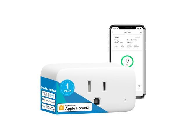 SwitchBot HomeKit Smart Plug Mini 15A, Energy Monitor, Smart Home WiFi(2.4G Only) Outlet Works with Apple HomeKit, Alexa, Google Home, App Remote. photo