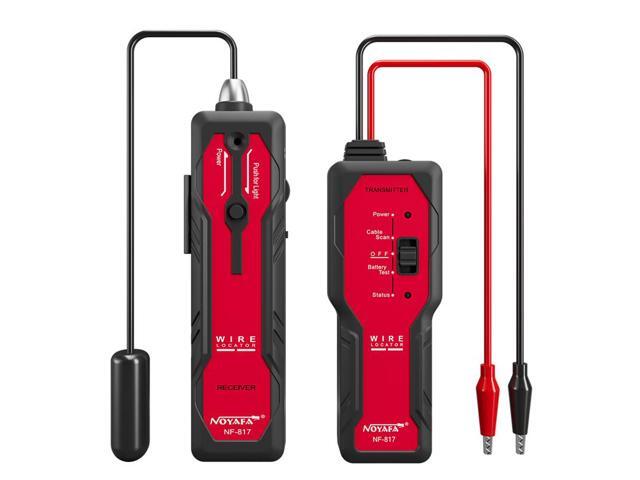 NOYAFA NF-817 Underground Wire Locator Cable Break Detector with Transmitter & Receiver, 455kHz Tone, 500m Tracing Range, Continuity Test, LED...