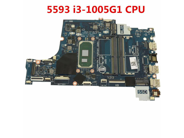 For Inspiron 3493 3593 5593 Laptop Motherboard FDI55 LA-J081P SRGKF i3-1005G1 CPU CN-07TKJ3 07TKJ3 7TKJ3