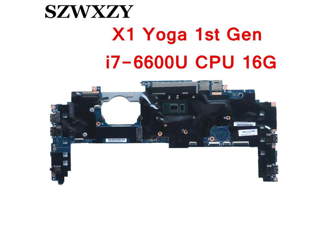 For X1 Yoga 1st Gen Laptop Motherboard 14282-2M i7-6600U CPU 16G RAM FRU 00JT811 01LV888 01LV889