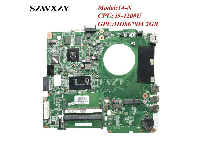 734426-501 734426-001 For 14-N Laptop Motherboard i5-4200U Processor HD8670M 2GB GPU DA0U83MB6E0
