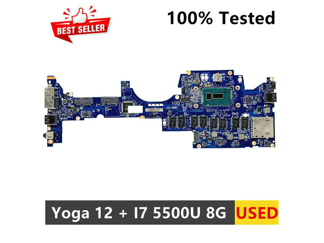For Yoga 12 Laptop Motherboard ZIPS3 LA-A342P FRU 01AY506 00HT707 With SR23W I7-5500U CPU 8GB RAM