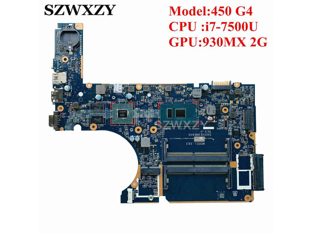 For 450 G4 Laptop Motherboard 907715-601 907715-501 907715-001 DA0X83MB6H0 With SR2ZV I7-7500U CPU 930MX 2G GPU