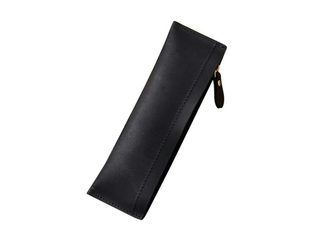 Retro Leather Pen Case Leather Handmade Student Pen Case School Stationery Storage Bag 5 Pens Holder Pouch