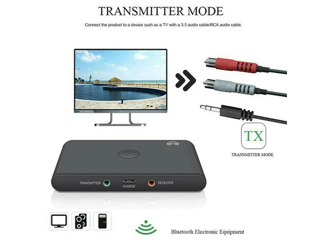 TX6 Bluetooth BT 5.0 Audio 3.5Mm Transmitter Receiver Adapter 2 In 1 Support NFC Handsfree Headphone Reciever