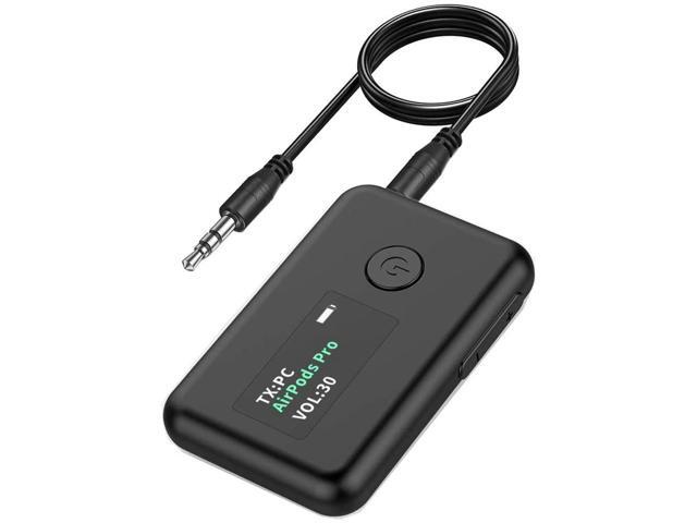 Bluetooth 5.0 Transmitter & Receiver with OLED Screen, 2-In-1 Wireless 3.5mm Bluetooth Adapter, Low Latency