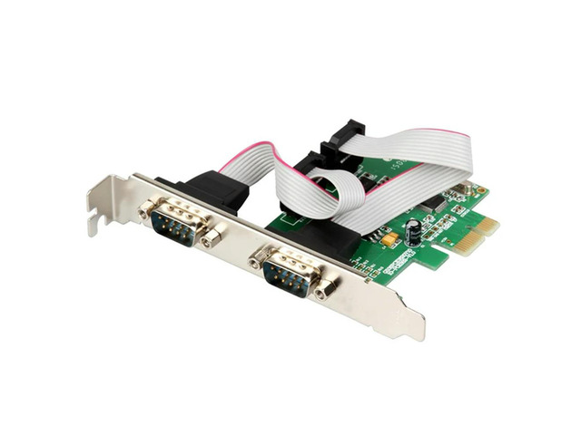 PCI Express 2 Ports Serial Card RS232 Com Db9 Controller Card PCI-E 1.0 X 1 WCH382 Chip With Low Profile Bracket