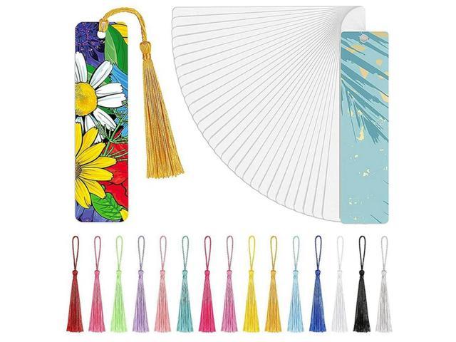 Heat Transfer Sublimation Blank Metal Bookmark,Aluminum DIY Bookmarks With Colorful Tassels For Keychains Craft Projects Durable photo