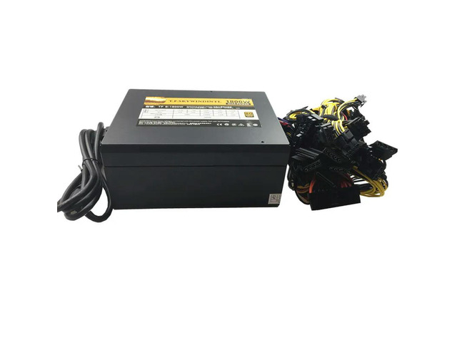 T. F.SKYWINDINTL 1800W Asic Bitcoin Power Supply 1800W ETH Power Supply ATX Mining Machine Supports 8 GPU Cards For BTC Antiminer