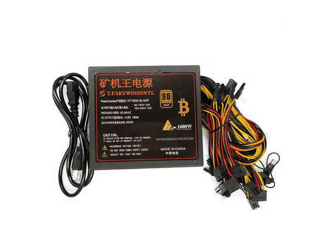 20+4 Pin Silent Noise Reduction Miner/PC GPU ATX 1600W Power Supply Gold Designed for US Voltage 110V 220V 1600w Mining ETH
