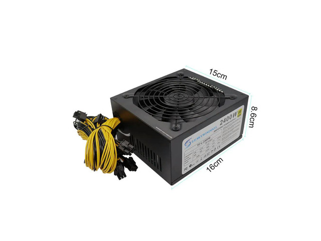 16Pcs Of 6+2Pin And 4Pcs Of 6Pin 2400W PC Power Supply For Mining Power Supply GPU ATX Miner PSU ASIC For BTC Antminer S7 S9