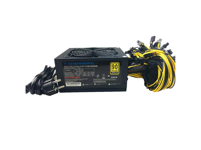 T. F.SKYWINDINTL 2000W ATX 12V ETH Coin Mining Miner Power Supply PC Power Supply 8 Graphics Cards Bitcoin Miner Riser PSU 2000W