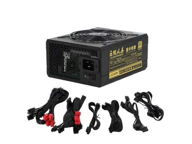 Full Moduler ATX Power Supply Colorful 2000W ETH BTC Mining Power Supply Miner Support 8 High-end Graphics Cards GPU For PC PSU