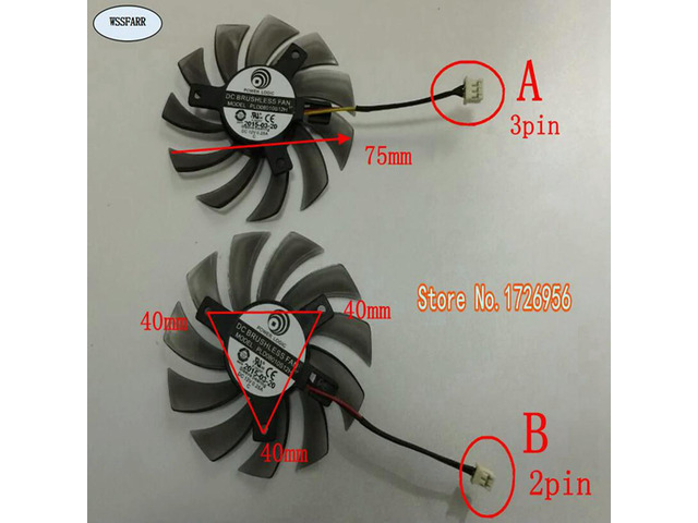 1pcs/lot 75mm 40x40x40mm graphics card fan FOR for 8010 PLD08010S12H 12V 0.25A