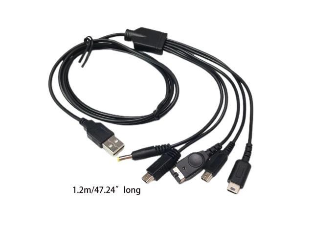 5 in 1 USB Charging Cable for 3DS XL NDS Lite NDSI LL WII U Charger for GBA for PSP 1000/ 2000 cable