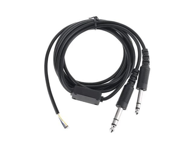 200cm DIY Aviation Headset Dual-Plug Aircraft Headphones Replacement Cable Line Audio Cord Dropshipping