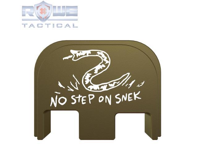 Rowe Tactical Rear Slide Cover Plate for Glock Gen 1-5 - Olive Drab No Step On Snek - for Glock G17 G19 G21 G22 G23 G24 G26 G27 G29 G30 G31 G32 G33...