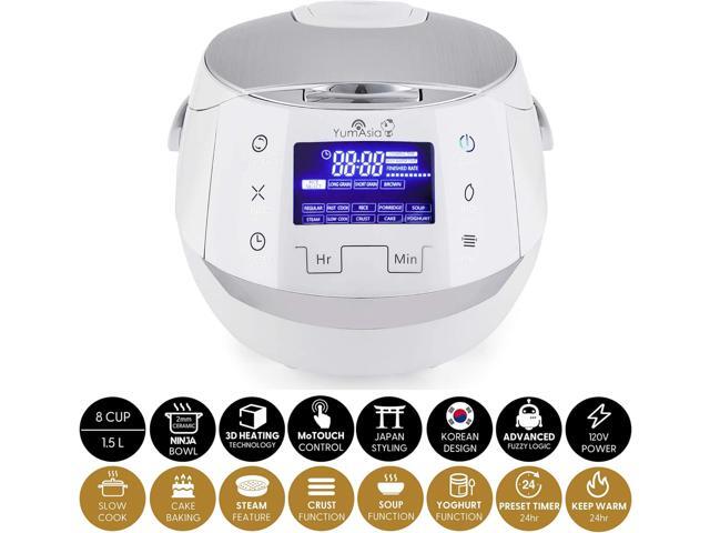 Yum Asia Sakura Rice Cooker with Ceramic Bowl and Advanced Fuzzy Logic (8 Cup, 1.5 Litre) 6 Rice Cook Functions, 6 Multicook Functions, Motouch LED...