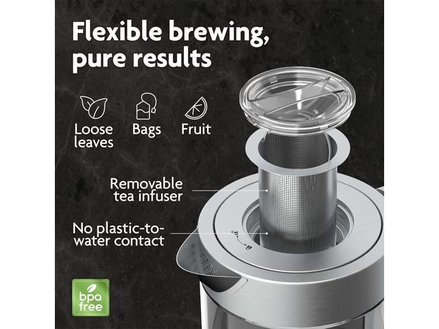 Vianté Electric Kettle With Infuser For Loose Leaf. Hot Tea Maker With Temperature Control And Automatic Shut Off. Tea Kettle With Brewing...