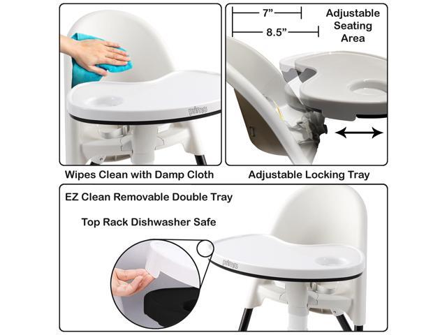 Primo Cozy TOT Deluxe Convertible Folding High Chair & Toddler Chair, Black/White