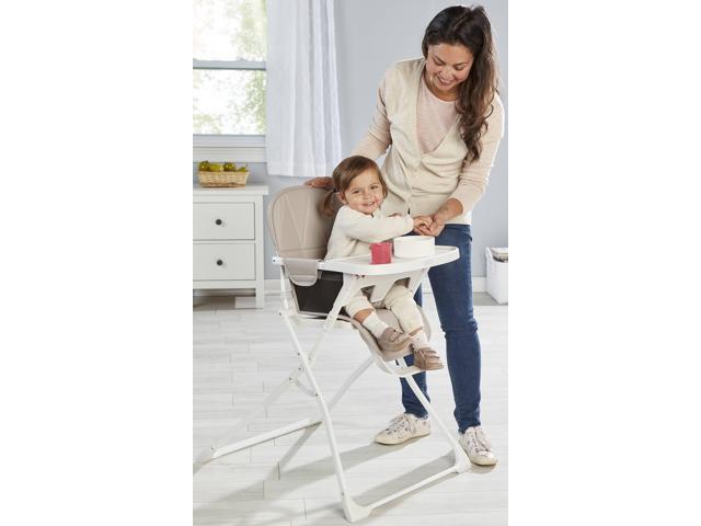 Primo PopUp Folding High Chair - Folds Flat to Store Easily, Travel and Stowable Folding High Chair, Taupe