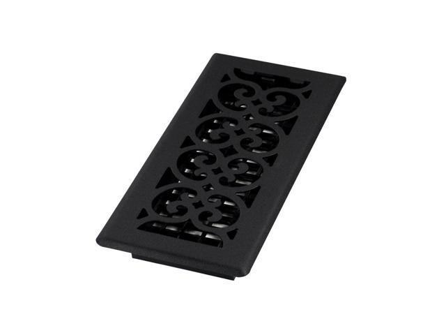 DECOR GRATES ST410 Floor Register 5.5 X 11.5, Textured Black, Cast Iron
