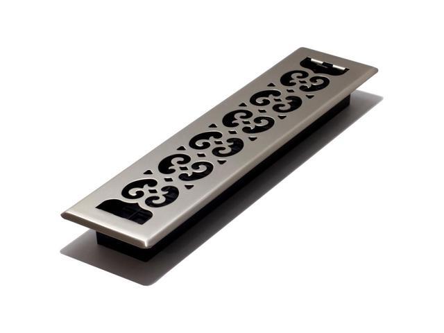 DECOR GRATES SPH214-NKL 2-1/4' x 14' Floor Register, Brushed Nickel