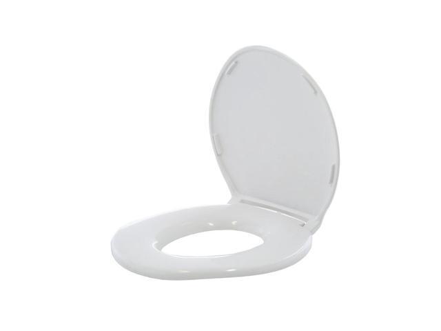 Standard Elongated Closed Front Toilet Seat With Cover In White