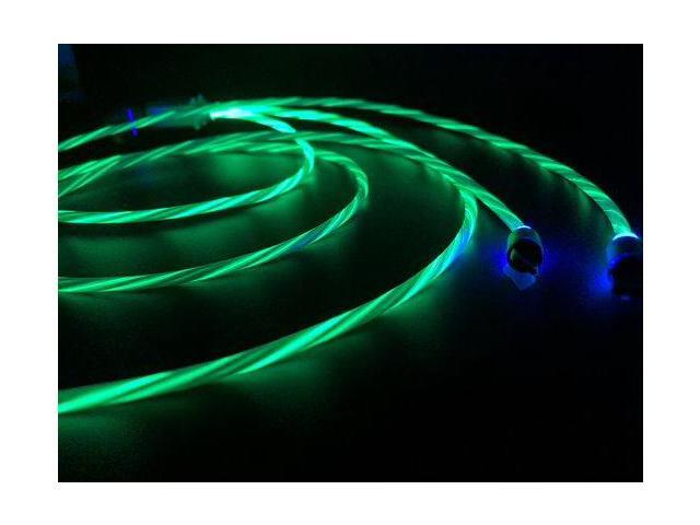 Jaspertronics Flowing LED Charging Cables with Quick Disconnect Magnetic Tips for Smart Phones, Tablets, and More!
