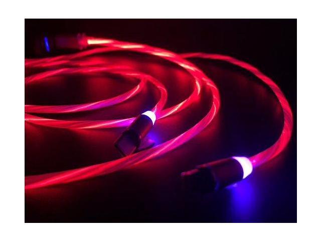 Jaspertronics Flowing LED Charging Cables with Quick Disconnect Magnetic Tips for Smart Phones, Tablets, and More!